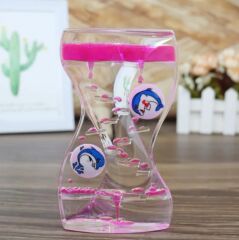 Pembe Zikzak Akan Dönen Jel Sıvı Damla Kum Saati