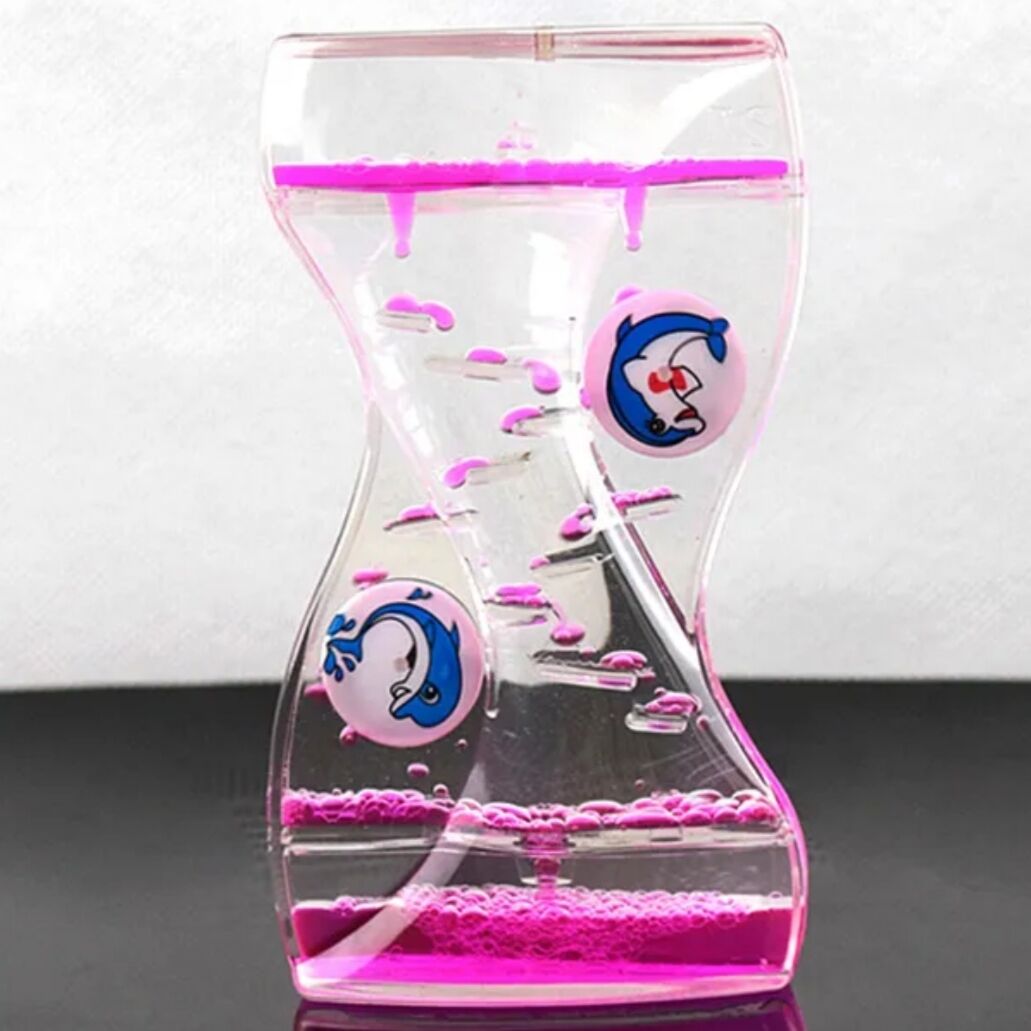 Pembe Zikzak Akan Dönen Jel Sıvı Damla Kum Saati