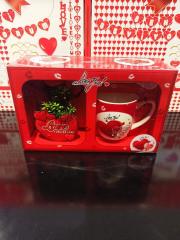 Love Güllü Bardak Kaşık Seti