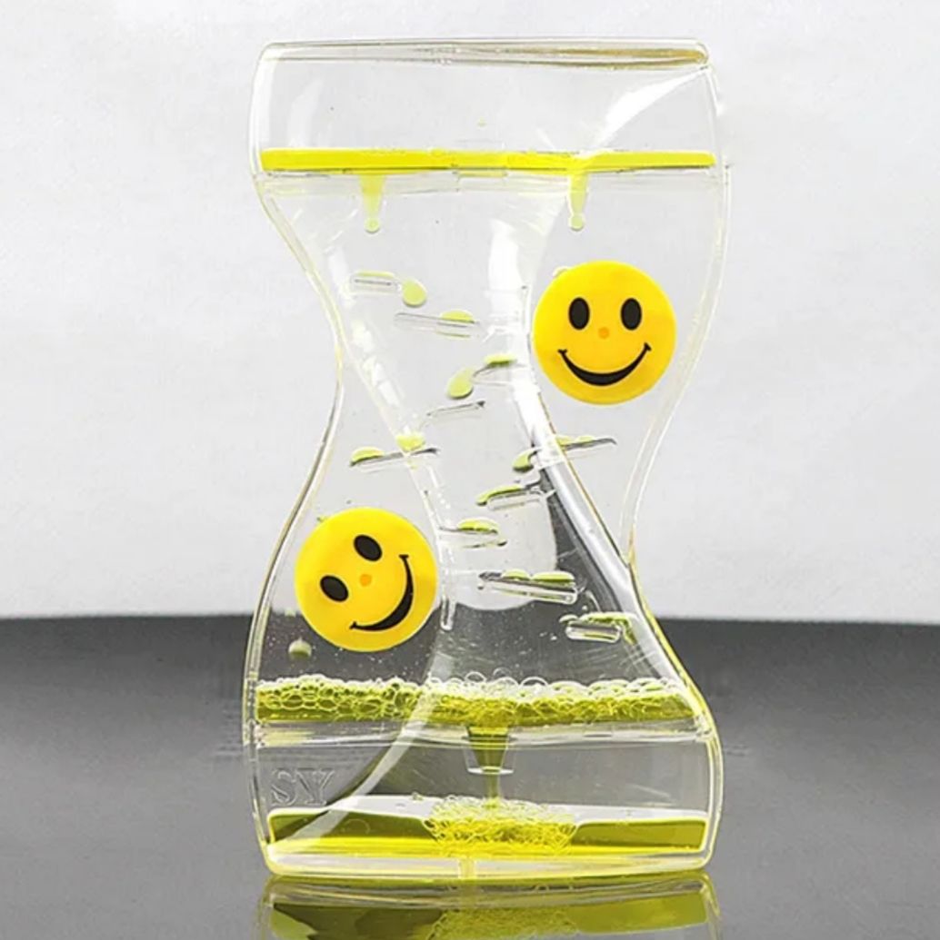 Sarı Zikzak Akan Dönen Jel Sıvı Damla Kum Saati