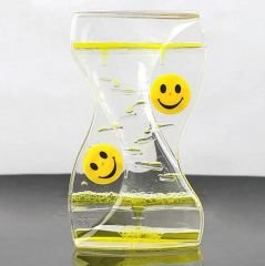 Sarı Zikzak Akan Dönen Jel Sıvı Damla Kum Saati