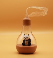 Panda Tasarımlı Işıklı ve Müzikli Cam Fanus