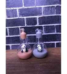 Panda Tasarımlı Işıklı ve Müzikli Cam Fanus