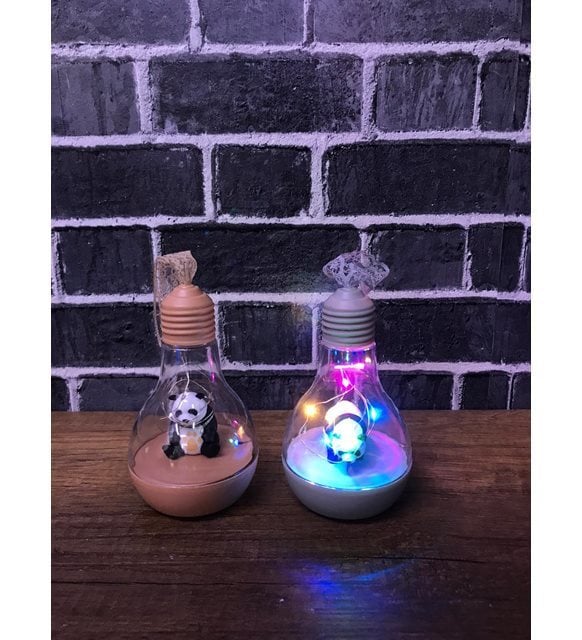 Panda Tasarımlı Işıklı ve Müzikli Cam Fanus