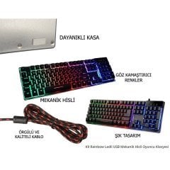 Led Işıklı K9 Multimedya Oyuncu Klavye