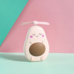 Avokado Led Işıklı Makyaj Aynası Mini El Fanı Usb Şarjlı Avakado Figürlü Fonksiyonel Vantilatör