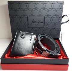 Özel Kutuda 2 li Deri Kemer Cüzdan Seti