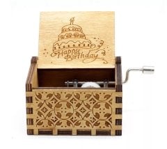 Happy Birthday İyi Ki Doğdun Ahşap Çevirmeli Müzik Kutusu