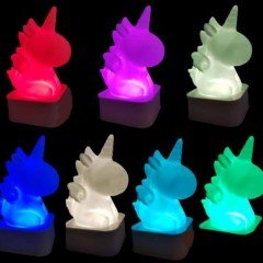 Dokunmaya ve Sese Duyarlı Renk Değiştiren Unicorn Silikon Gece Lambası