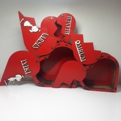 Ahşap Kalpli Kutu 3 lü Kalp Hediye Kutusu