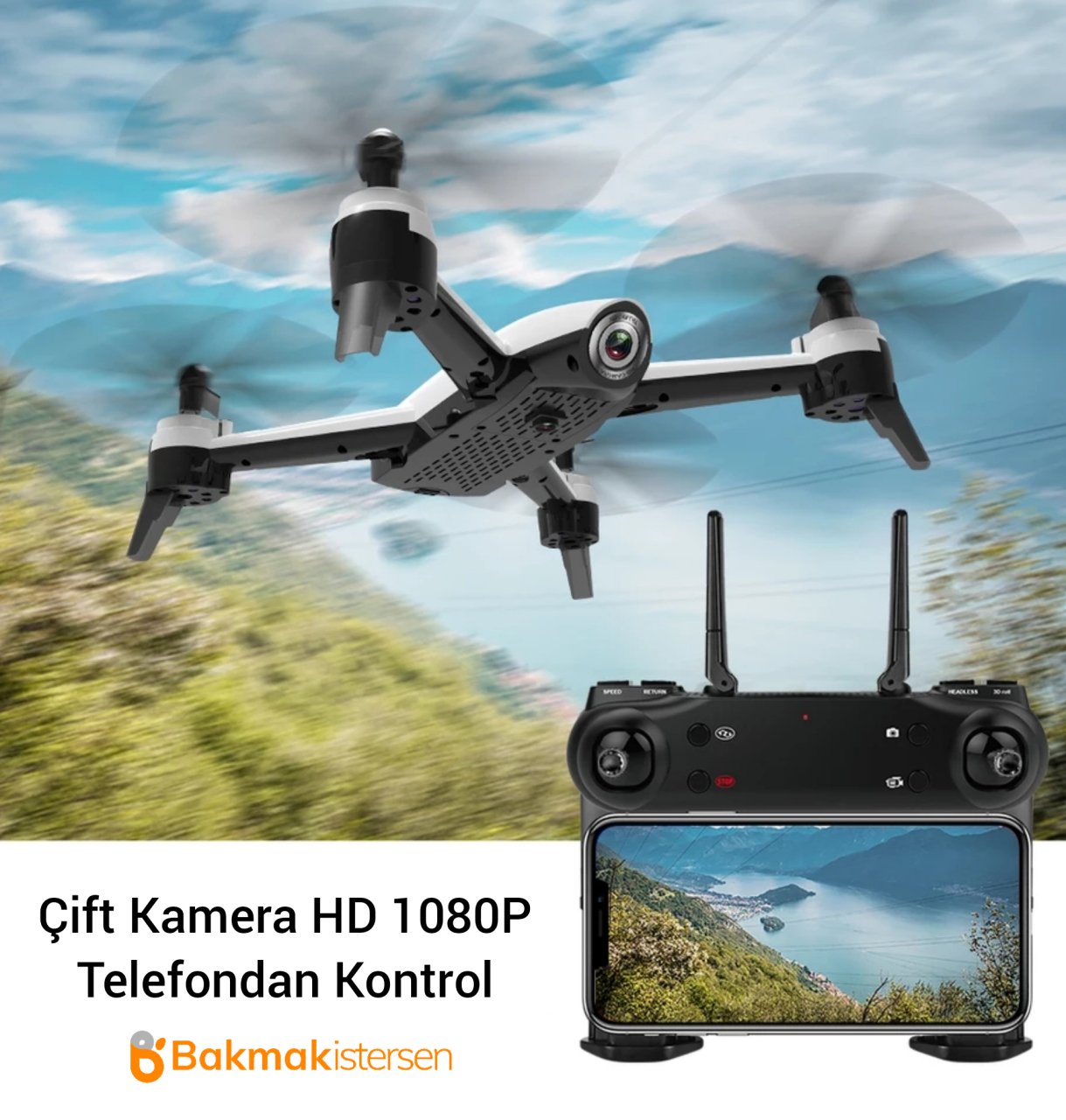 SG106 1080P HD Geniş Açı Çift Kamera Optik Akış Drone