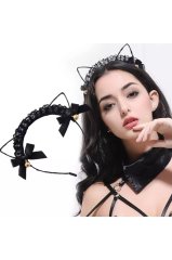 Kawaii Cosplay Gothic Dantelli Kedi Kulak Taç