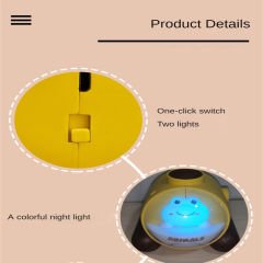 Yeşil Sevimli Kedi Masa Lambası Led Işıklı Çift Foksiyonlu Masa ve Gece Lambası