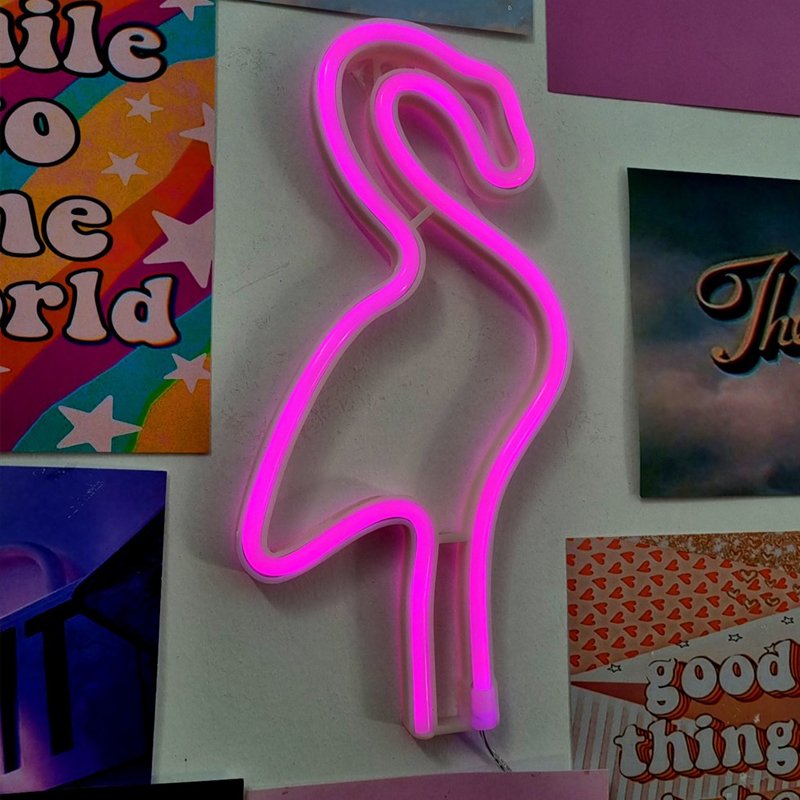 Flamingo Neon Duvar Lambası