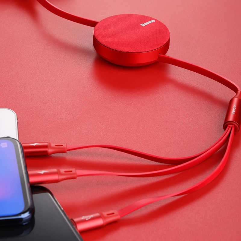 Baseus Fabric 3 in 1 Flexible Şarj Kablo Micro+Lightning+Type-C 3.5A .1.2M