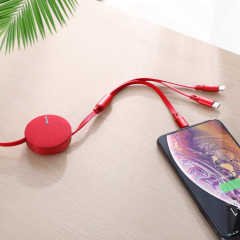 Baseus Fabric 3 in 1 Flexible Şarj Kablo Micro+Lightning+Type-C 3.5A .1.2M