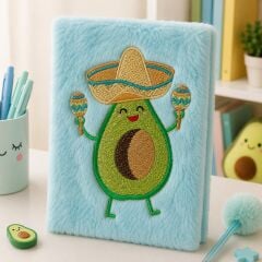 Avokado Peluş Kapaklı Not Defteri