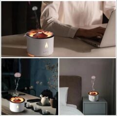 Ultrasonik Volkan Hava Nemlendirici Buhar Makinası Filtresiz Led Alev Patlayan Volkan Duman Lav Lamba