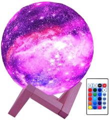 Galaxy Ay Gece Lambası Dokunmatik Uzaktan Kumandalı Gece Lambası