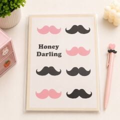 Honey Darling Bıyık Desenli Not Defteri