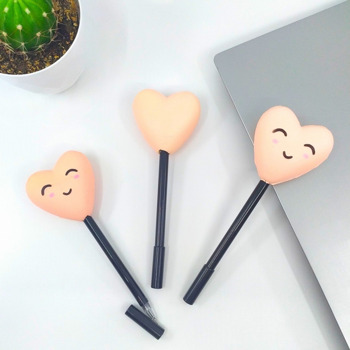 Squishy Jel Mürekkep Kalem Sevimli Pembe Kalp