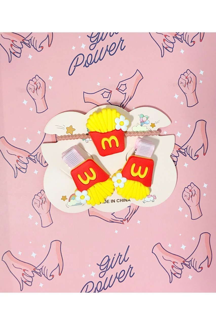 Mcdonald's Tasarımlı Lastik Ve Klips Toka Seti 3'lü