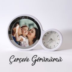3'ü Bir Arada Sihirli Dokunmatik Led Işıklı Fotoğraf Çerçevesi Ayna Saat