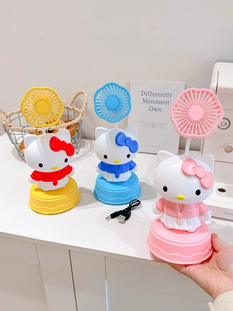 Hello Kitty Şarjlı Masaüstü Mini Vantilatör