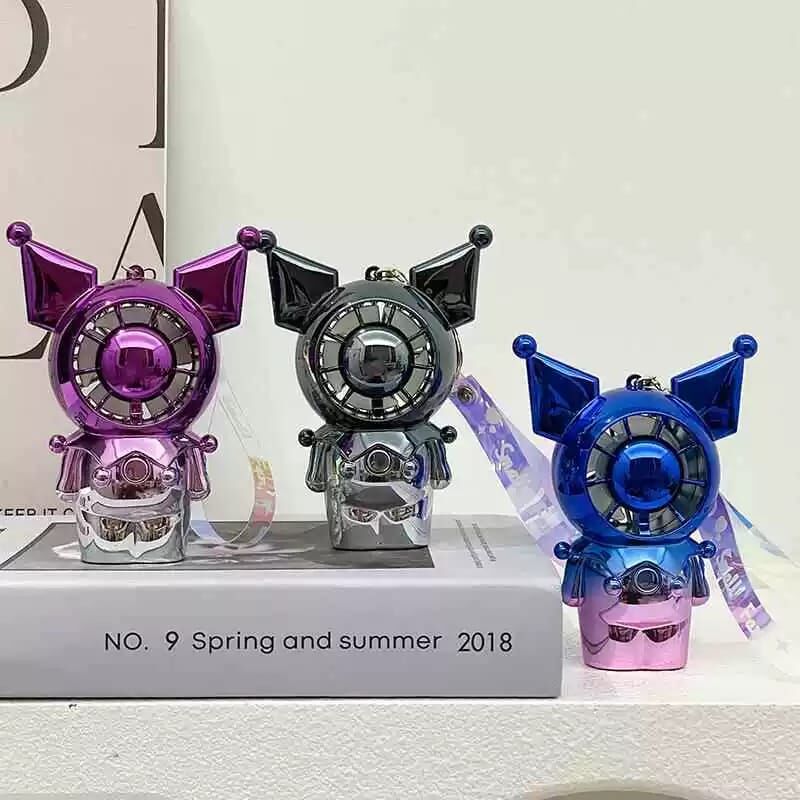 Kuromi Metalik Tasarımlı USB Şarjlı El Fanı