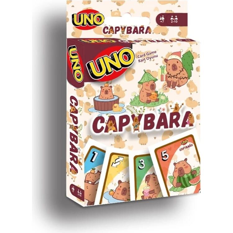 Capybara Temalı UNO Eğlence Kart Oyunu