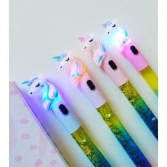Işıklı Unicorn Simli Sulu Jel Mürekkep Kalem Renk Değiştiren