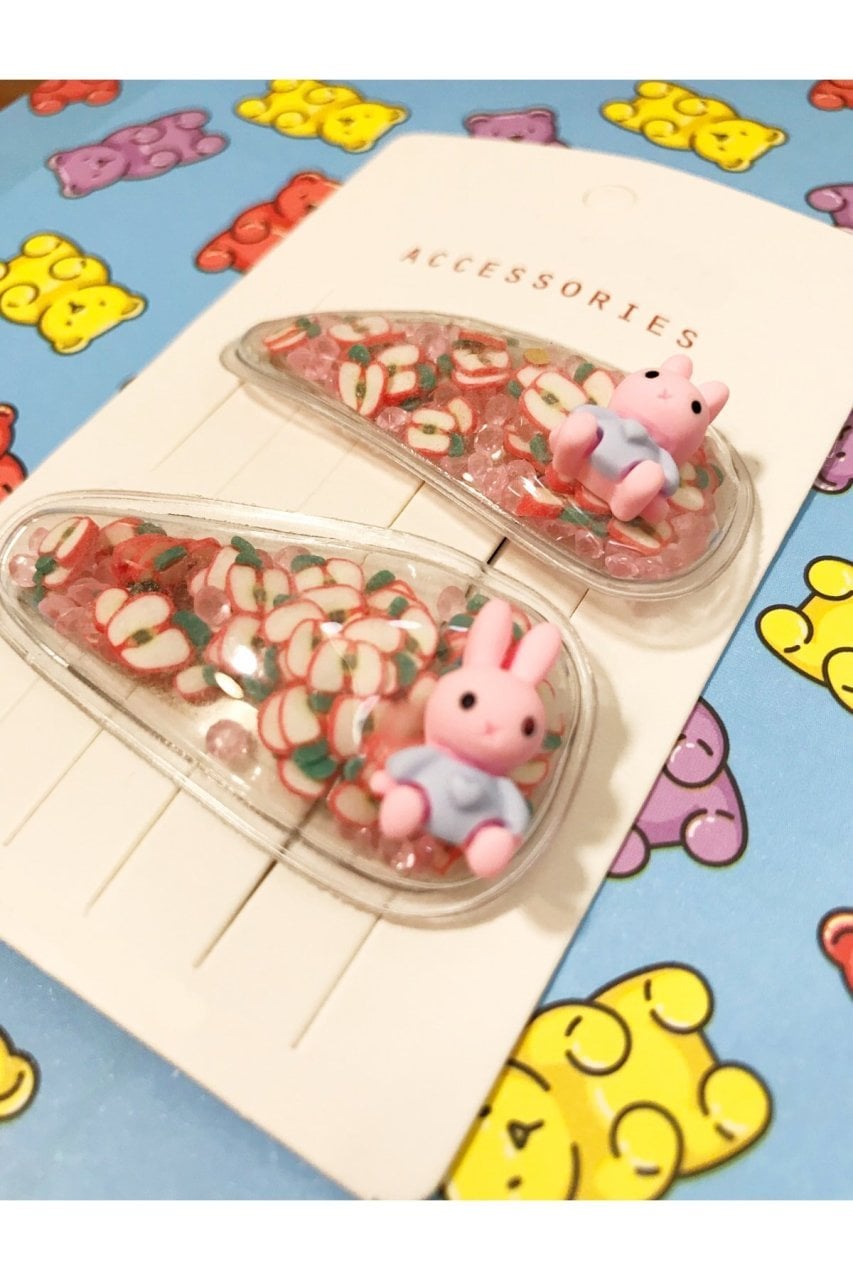 Pullu Meyveli Tavşan Çıt Çıt Toka Seti 2'li