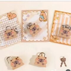 Capybara Kawaii Karakterli Çanta ve Günlük Kilidi