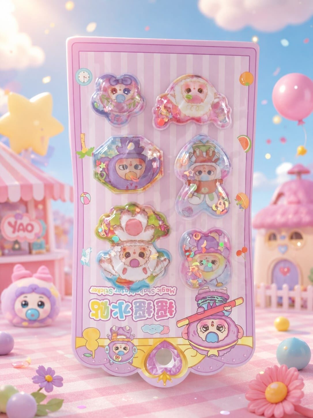 Baby Three Kawaii Puffy Sticker Collection