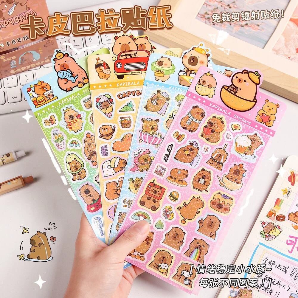 Capybara Kawaii Dekoratif Sticker Seti