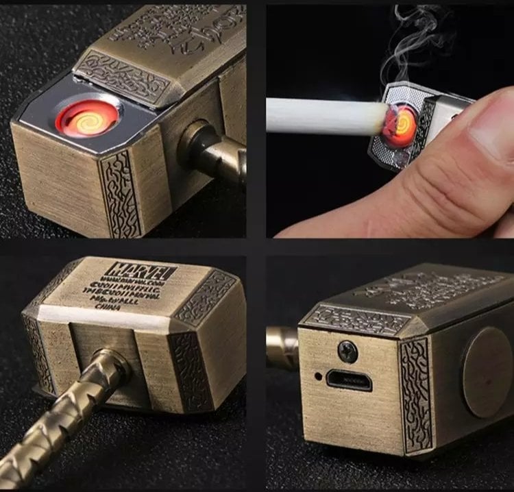 Marvel Thor Çekiç Alevsiz Şarjlı Çakmak Metal