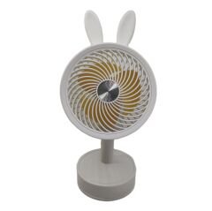 Beyaz Tavşan Şarjlı Fan Mini Taşınabilir El ve Masa Üstü Yüksek Performans 3 Kademeli Vantilatör Fan