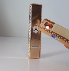 Metal Gold Alevsiz Elektronik Çakmak Şarjlı Ledli