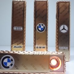 Metal Gold Alevsiz Elektronik Çakmak Şarjlı Ledli