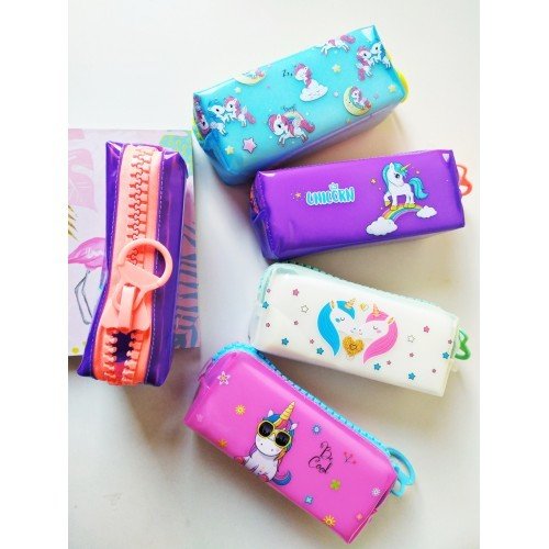 Unicorn Kalın Fermuarlı Renkli Geniş Kalemlik