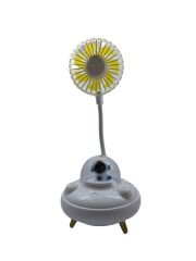 Ufo Tasarımlı Işıklı Çift Kademeli Masa Üstü Fan Vantilatör