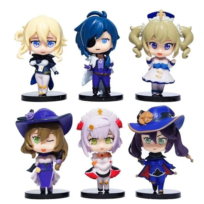 Anime Genshin Impact Darbe 6 Adet Figür Set Lisa Kaeya Barbara Jean Noella Mona Figürleri