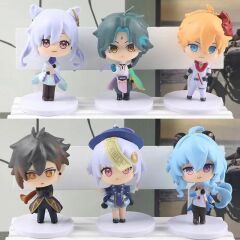 Anime Genshin Impact Darbe 6 Adet Figür Set Klee Ganyu Barli Barbatos Paimon Lisa Figürleri