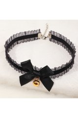 Dantelli Gold Çanlı Choker Kolye