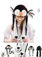 Penguen Işıklı Kulakları Kalkan Hareketli Kawaii Şapka