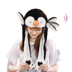 Penguen Işıklı Kulakları Kalkan Hareketli Kawaii Şapka