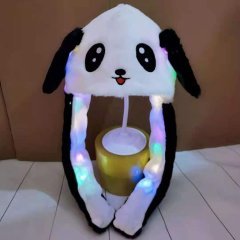 Panda Işıklı Kulakları Kalkan Hareketli Kawaii Şapka
