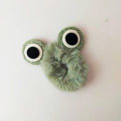 Yeşil Peluş Kurbağa Lastik Toka