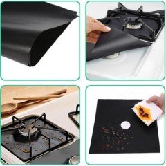 Ocak Koruyucu Folyo Yanmaz Yapışmaz 4'lü Siyah Set