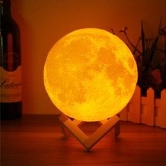 3D AY GECE LAMBASI DOKUNMATİK RENK DEĞİŞEN ŞARJLI BÜYÜK BOY